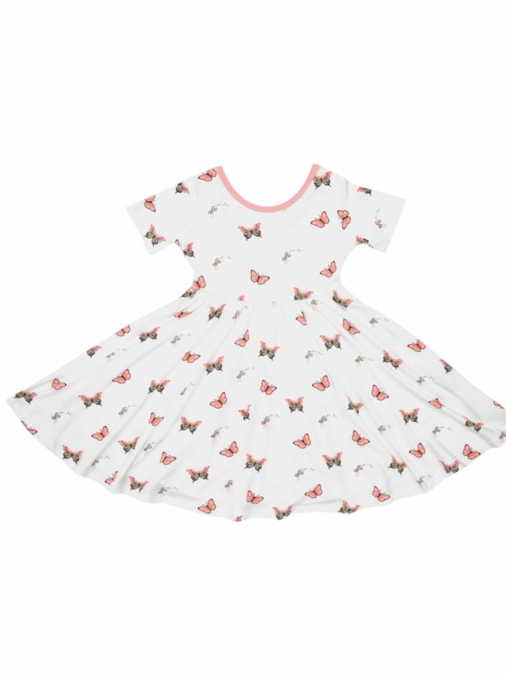 Kyte BABY White Dress with Pink Butterfly Print